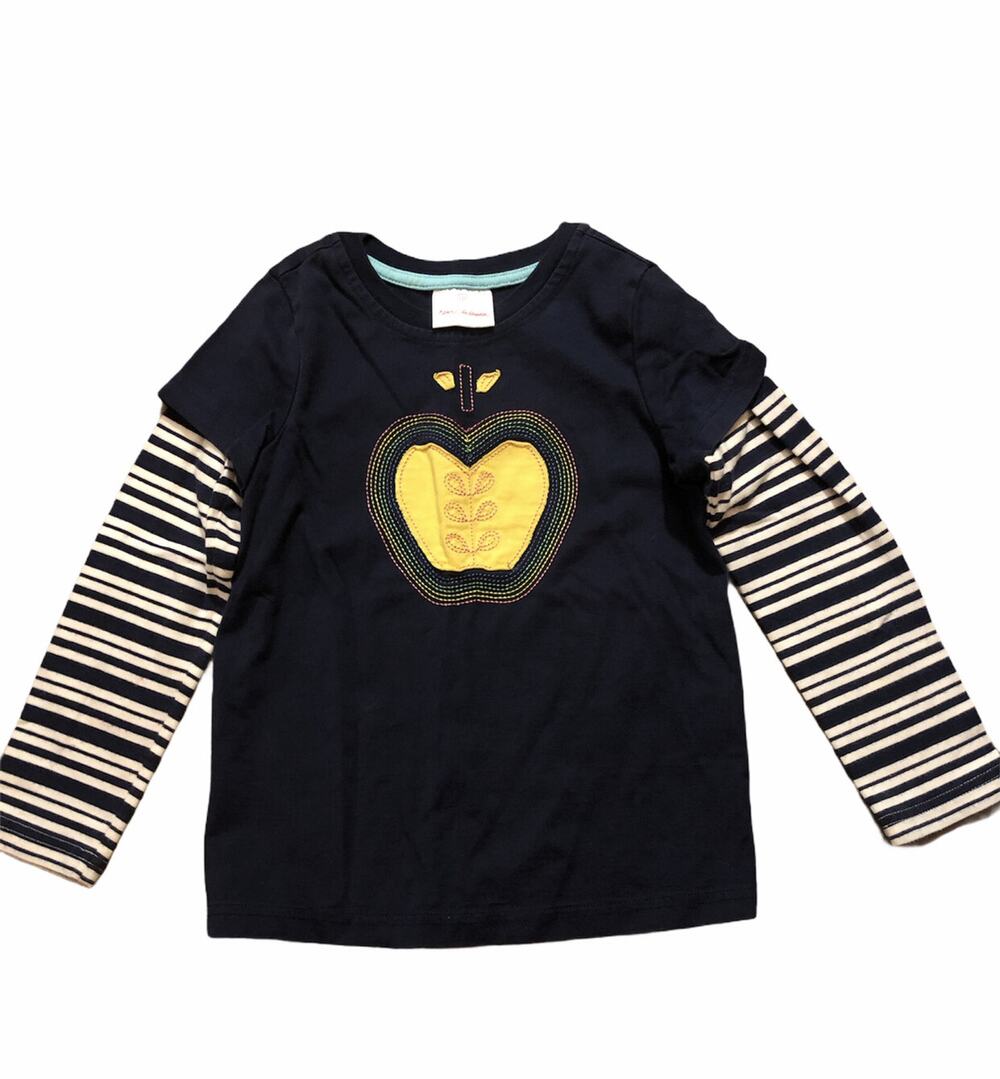 Hanna Andersson Blue Shirt With Rainbow Yellow Apple 110